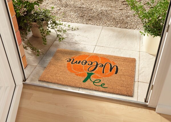 Hanse Home, Rohožka Welcome (tekvica) 105665 – na von aj na doma, 45x75, oranžová, chodba / predsieň