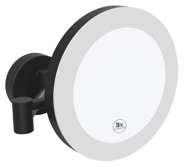 Sapho Sapho, X-ROUND BLACK závesné kozmetické zrkadlo LED, priemer 200mm, čierna, XR016B