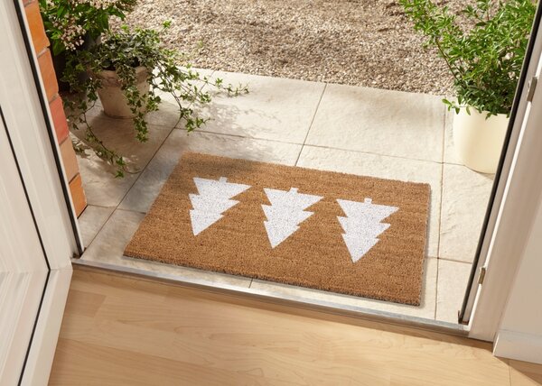 Hanse Home , Rohožka 3 stromy biela 105670 – na von aj na doma, 45x75, hnedá, chodba / predsieň
