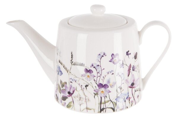 Biela/fialová porcelánová kanvica na čaj 1 l Louka – Orion