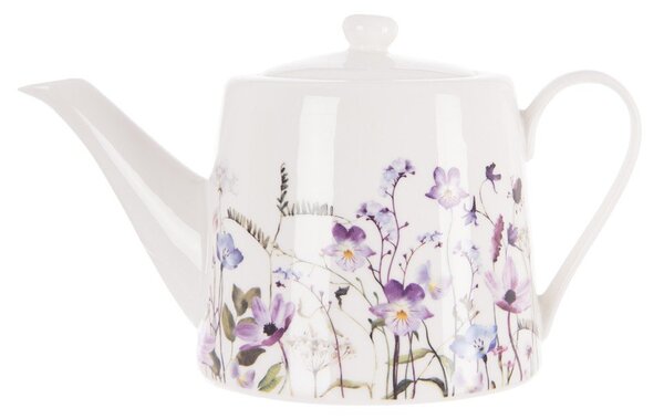Biela/fialová porcelánová kanvica na čaj 1 l Louka – Orion