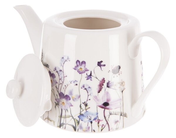 Biela/fialová porcelánová kanvica na čaj 1 l Louka – Orion