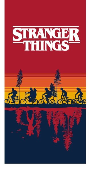 Červená bavlnená detská osuška 70x140 cm Stranger Things – Jerry Fabrics
