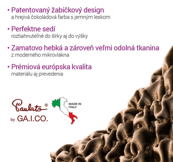 Bielastické poťahy VELVET hnedé kreslo (š. 60 - 110 cm)