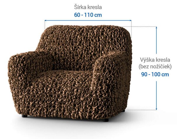 Bielastické poťahy VELVET hnedé kreslo (š. 60 - 110 cm)