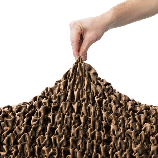 Bielastické poťahy VELVET hnedé kreslo (š. 60 - 110 cm)