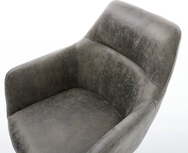 DELIFE Jedálenská stolička Pejo-Flex mikrovlákno sivá vintage jedálenská stolička plochá nerezová oceľ vrecková pružina
