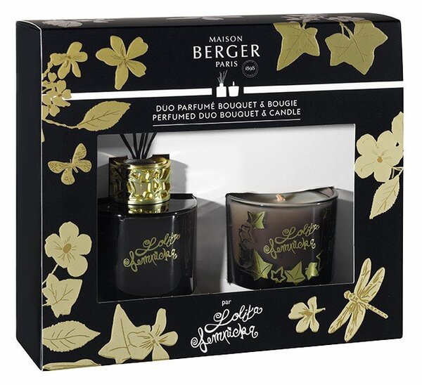Maison Berger Paris Darčekové balenie Lolita Lempicka - aróma difuzér s náplňou 80 ml + vonná sviečka 80 g, čierna 6370
