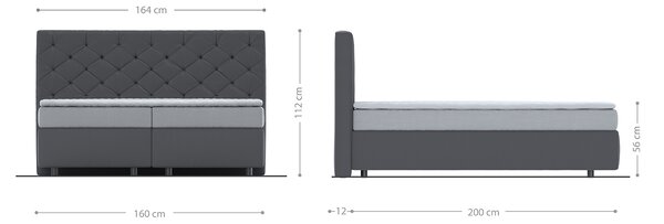 DELIFE Boxspring posteľ Dream-Great 160x200 cm mikrovlákno čierna s matracom a topperom