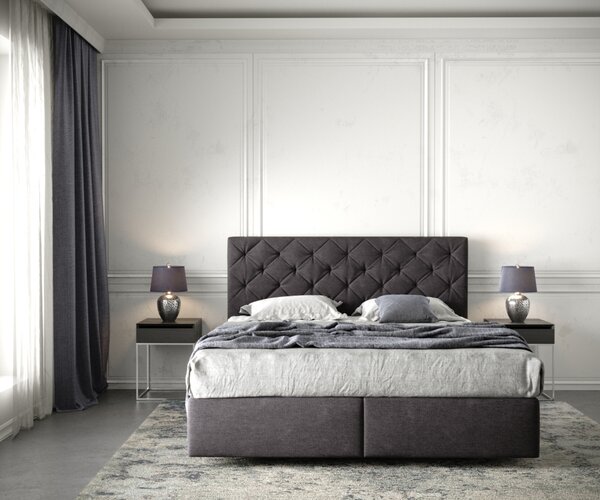 DELIFE Boxspring posteľ Dream-Great 160x200 cm mikrovlákno čierna s matracom a topperom