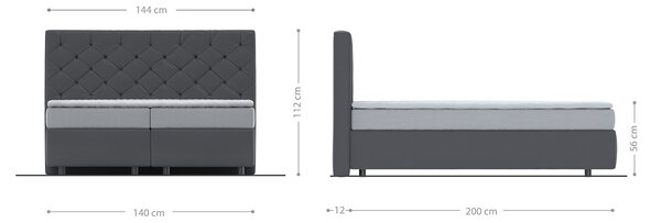 DELIFE Boxspring posteľ Dream-Great 140x200 cm mikrovlákno béžová s matracom a topperom
