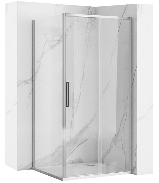 Sprchový kút REA RAPID SLIDE 100/dvere x 80/zástena cm, chróm/transparent - bez vaničky