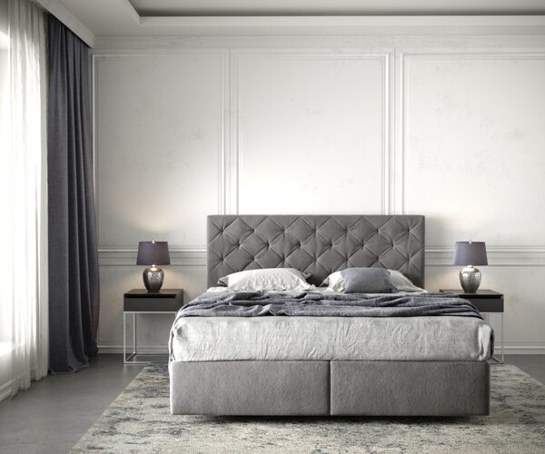 DELIFE Boxspring posteľ Dream-Great 160x200 cm mikrovlákno taupe s matracom a topperom