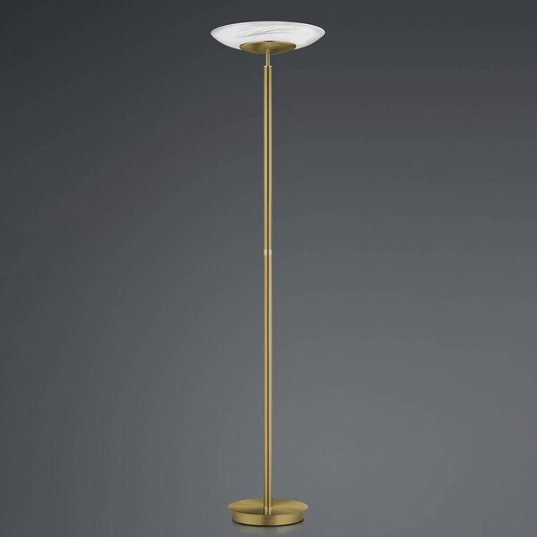 Stojacia LED lampa Findus 1-pl., starožitná mosadz, Hnedá / staromosadz, Obývacia izba / jedáleň, kov, Moderný, Zemné bodové svetlo