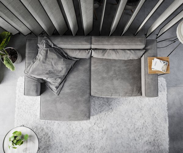 DELIFE Rohová pohovka Sirpio XL 270x170 cm mikrovlákno taupe variabilné ležadlo