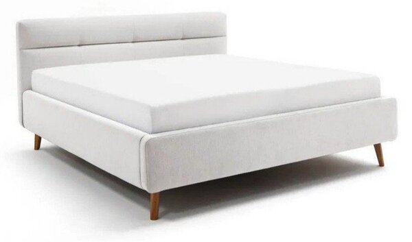 Svetlosivá čalúnená dvojlôžková posteľ s úložným priestorom s roštom 160x200 cm Lotte – Meise Möbel