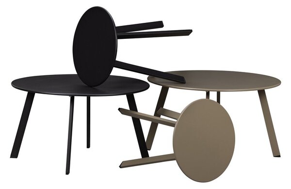 Čierny záhradný odkladací stolík WOOOD Fer, ø 40 cm