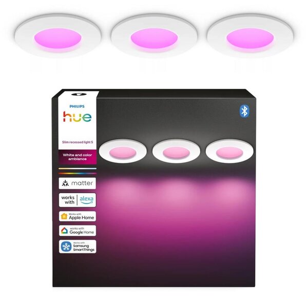 Philips - Sada 3x LED RGBW stmievateľných kúpeľňových podhľadových svietidiel Hue SLIM LED/8,3W/230V IP44