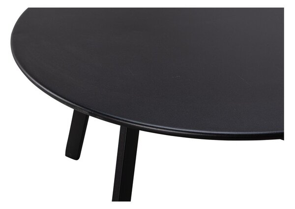 Čierny záhradný odkladací stolík WOOOD Fer, ø 70 cm