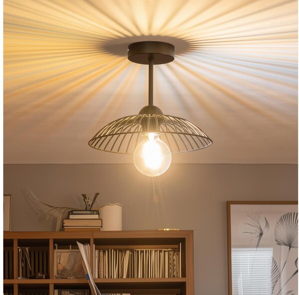 Brilagi - LED Prisadený luster CERIA WIRE 1xE27/60W/230V pr. 26 cm čierna