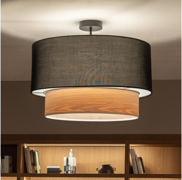 Brilagi - LED prisadený luster CERIA 1xE27/60W/230V pr. 50 cm čierna/béžová