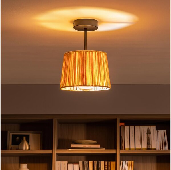 Brilagi - LED prisadený luster CERIA BOHO 1xE27/60W/230V pr. 20 cm čierna/rafia