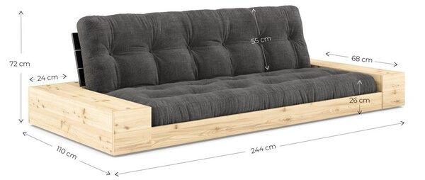Zelená rozkladacia pohovka 244 cm Base – Karup Design