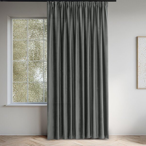 Tmavosivý zamatový dimout záves 200x250 cm Velto – Filumi