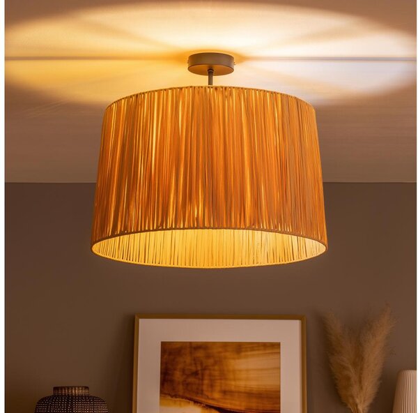 Brilagi - LED Prisadený luster CERIA BOHO 1xE27/60W/230V priemer 50 cm čierna/rafia