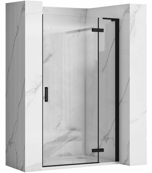 Rea Hugo, 1-krídlové sprchové dvere 100x200 cm + bočný magnetický profil, čierna matná, KPL-45208