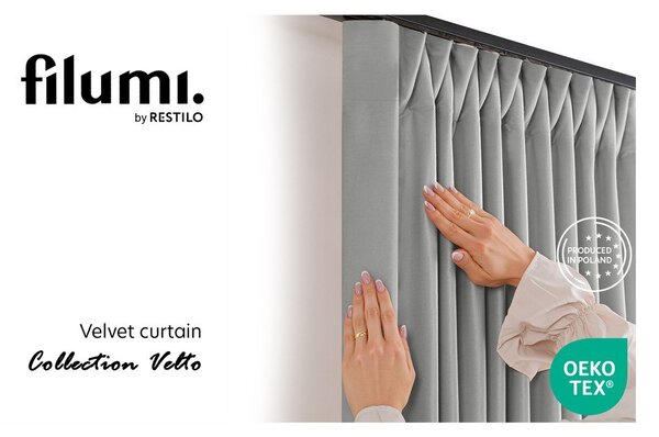 Sivý zamatový dimout záves 200x250 cm Velto – Filumi