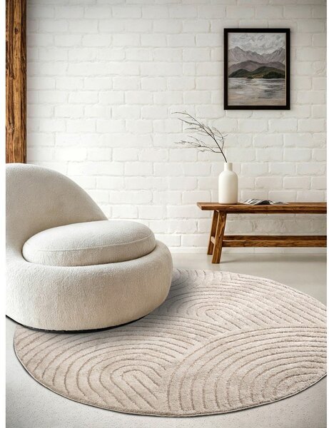 Béžový okrúhly koberec ø 160 cm Panglao New York Taupe – Elle Decoration