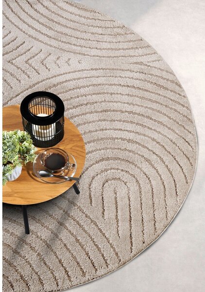 Béžový okrúhly koberec ø 160 cm Panglao New York Taupe – Elle Decoration