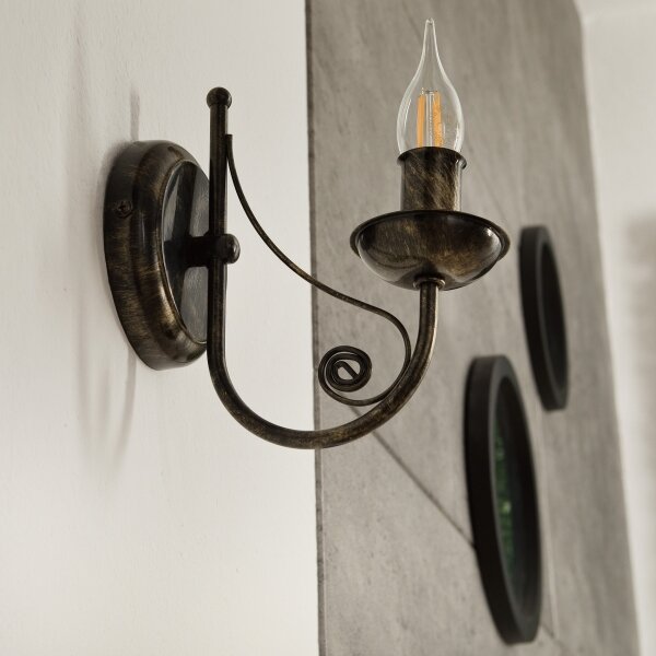 Nástenná lampa DONATO 1xE14x40W/230V patina