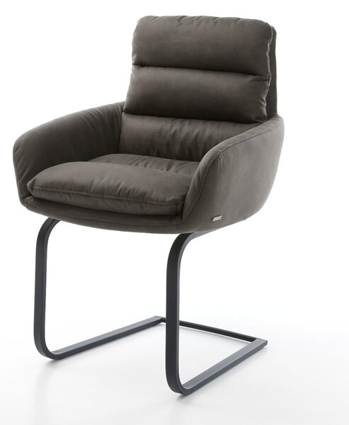 DELIFE Jedálenská stolička Abelia-Flex s opierkami mikrovlákno antracit vintage jedálenská stolička plochá čierna