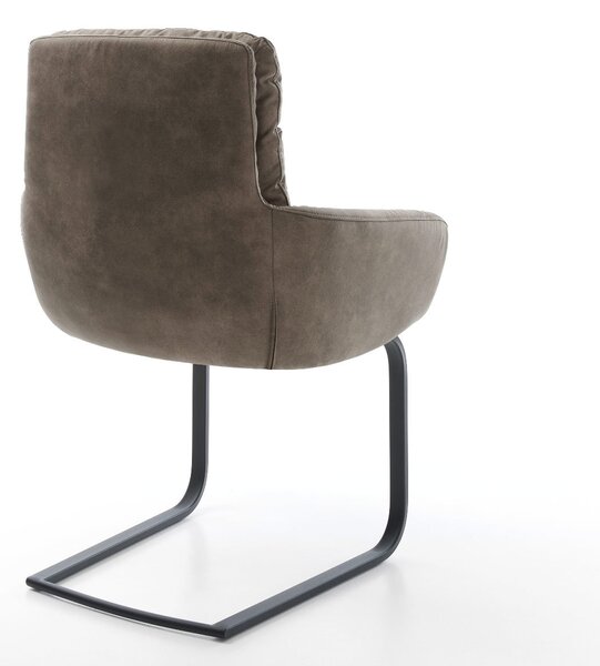 DELIFE Jedálenská stolička Abelia-Flex s opierkami mikrovlákno taupe vintage jedálenská stolička plochá čierna