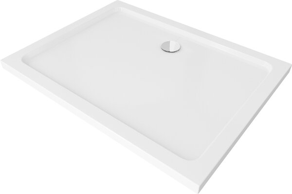 Mexen SLIM - Obdĺžniková sprchová vanička 110x100x5cm + chrómový sifón, biela, 40101011