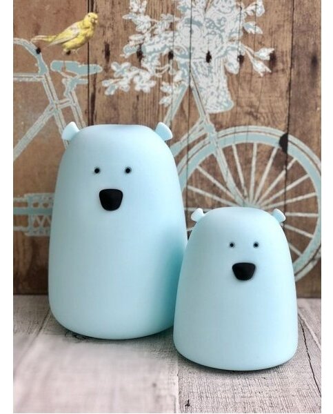 LED RGB Detská dotyková lampička BEAR LED/0,8W/5V biela + USB