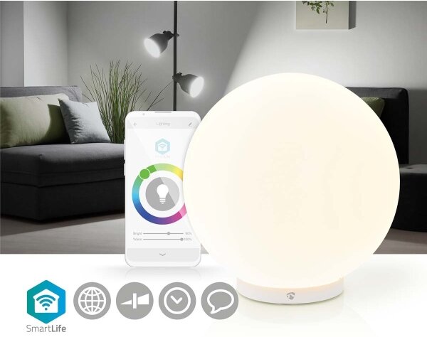 Nedis WIFILM10CWT - LED RGBW Stmievateľná stolná lampa SmartLife LED/5W/5V Wi-Fi