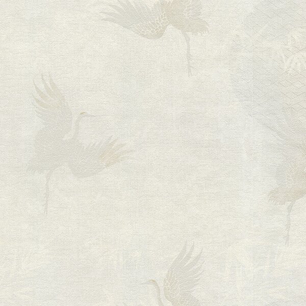 Luxusné bielo-sivá vliesová tapeta na stenu, vtáky 72905, Zen, Emiliana Parati