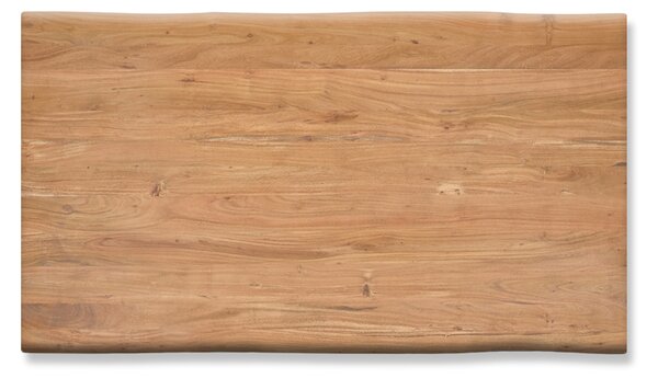 DELIFE Jedálenský stôl Edge 160x90 cm XL akácia prírodná nerezová oceľ široký Live-Edge