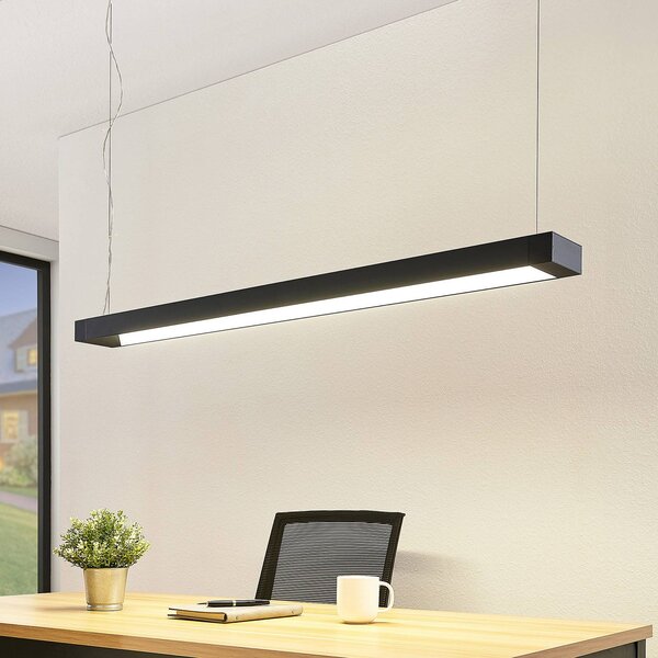 Závesné svietidlo Arcchio LED Cuna, čierne, 122 cm, kov, Čierna, Pracovňa / Kancelária, Hliník, Moderný, Závesné svietidlo