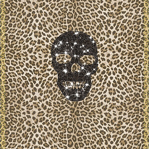 Leopardia vliesová fototapeta lebka s kryštálmi Z80081 Philipp Plein, Zambaiti Parati