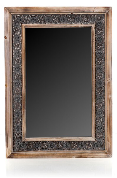 Dekorstudio Zrkadlo v drevenom ráme 60x84,5cm - hnedé
