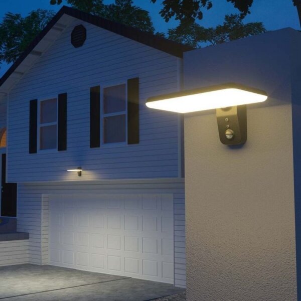 LED solárne nástenné svietidlo so senzorom LED/15W/3,2V 4000K/6000K IP65 čierne
