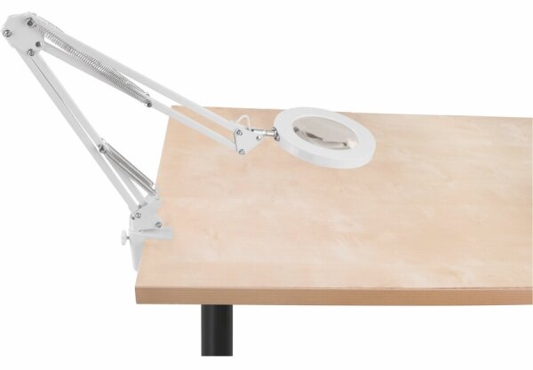 Extol - LED Stmievateľná stolná lampa s lupou LED/8W/5V 2900/4500/7500K biela