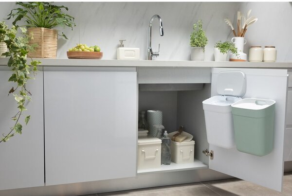 Biely odpadkový kôš na triedený odpad z recyklovaného plastu 10 l Ready To Collect – Curver