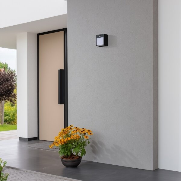 BRILAGI-LED Vonkajšie nástenné svietidlo so senzorom TERNI LED/12W/230V čierna IP44