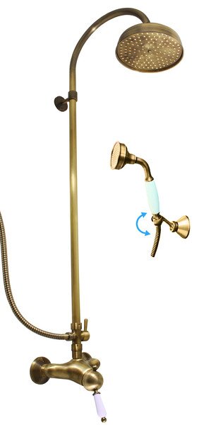 Slezák - RAV Sprchový komplet so zmiešavacou batériou LABE - L581.5/3SM, Stará mosadz (Bronz)