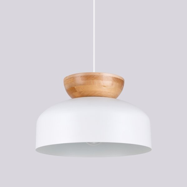 Sollux SL.1350 - Luster na lanku MARION 1xE27/15W/230V pr. 29,5 cm biela
